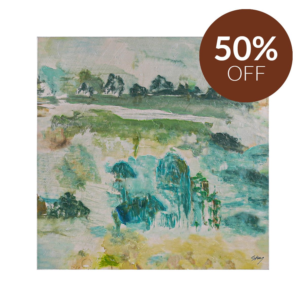 Calm Oasis Series II Enhanced Canvas Print