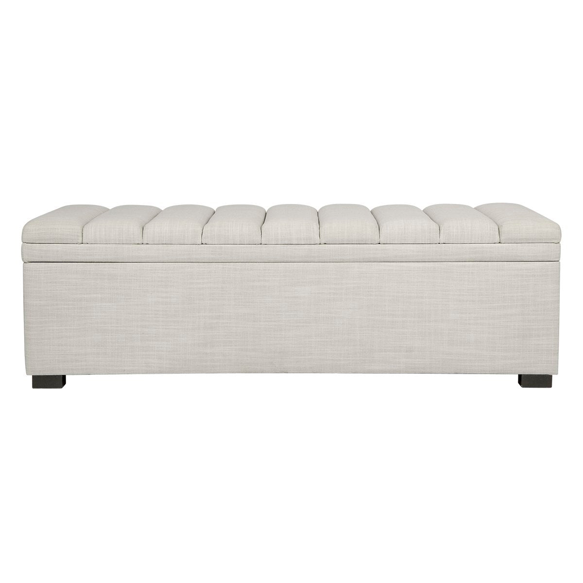 Soho Storage Bench Ottoman - Off White Linen