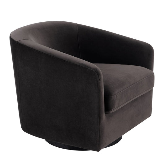 Bellevue Swivel Arm Chair - Slate Grey Velvet