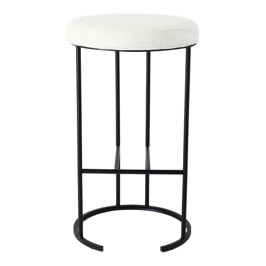 Blackley Black Iron Bar Stool - Natural Linen