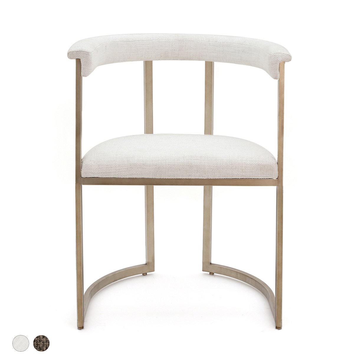 Dino Dining Chair with Upholstered Arms - Natural Linen