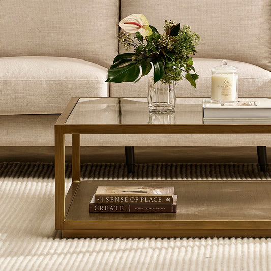 Sadie Square Coffee Table - Antique Gold