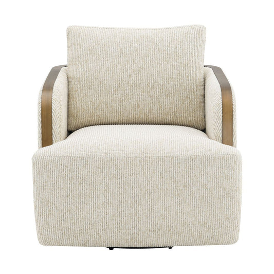 Compton Swivel Arm Chair - Brass/Off White