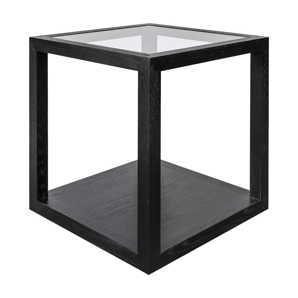 Sadie Oak Square Side Table - Medium Black - OUTLET NSW