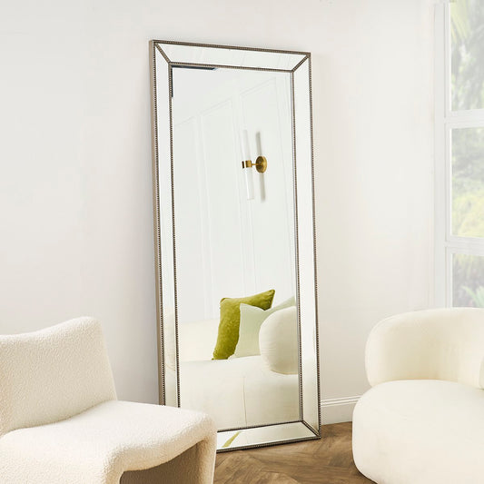 Zeta 90x200cm Floor Mirror - Antique Silver