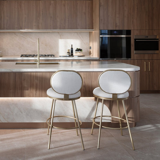 Eliza Swivel Kitchen Stool - Natural Linen