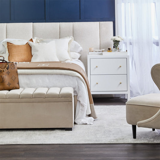 Ariana Large White Bedside Table Set of 2