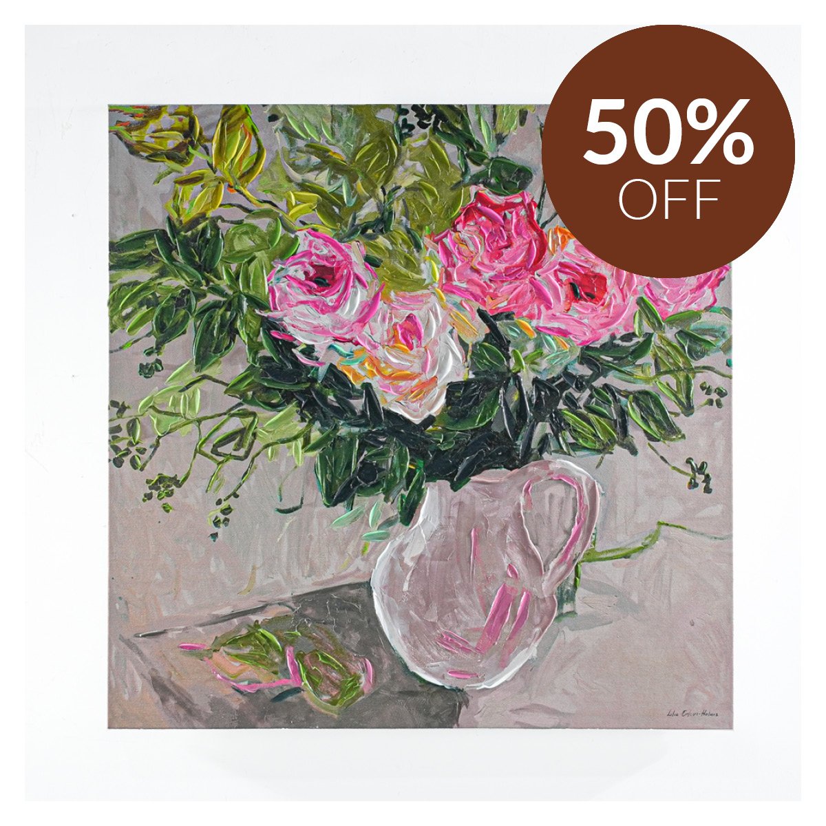Pink Florals Enhanced Canvas Print