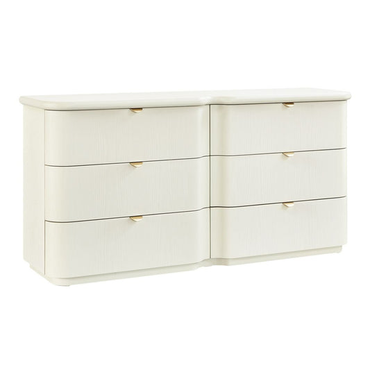 Lina 160cm 6 Drawer Chest - Ivory