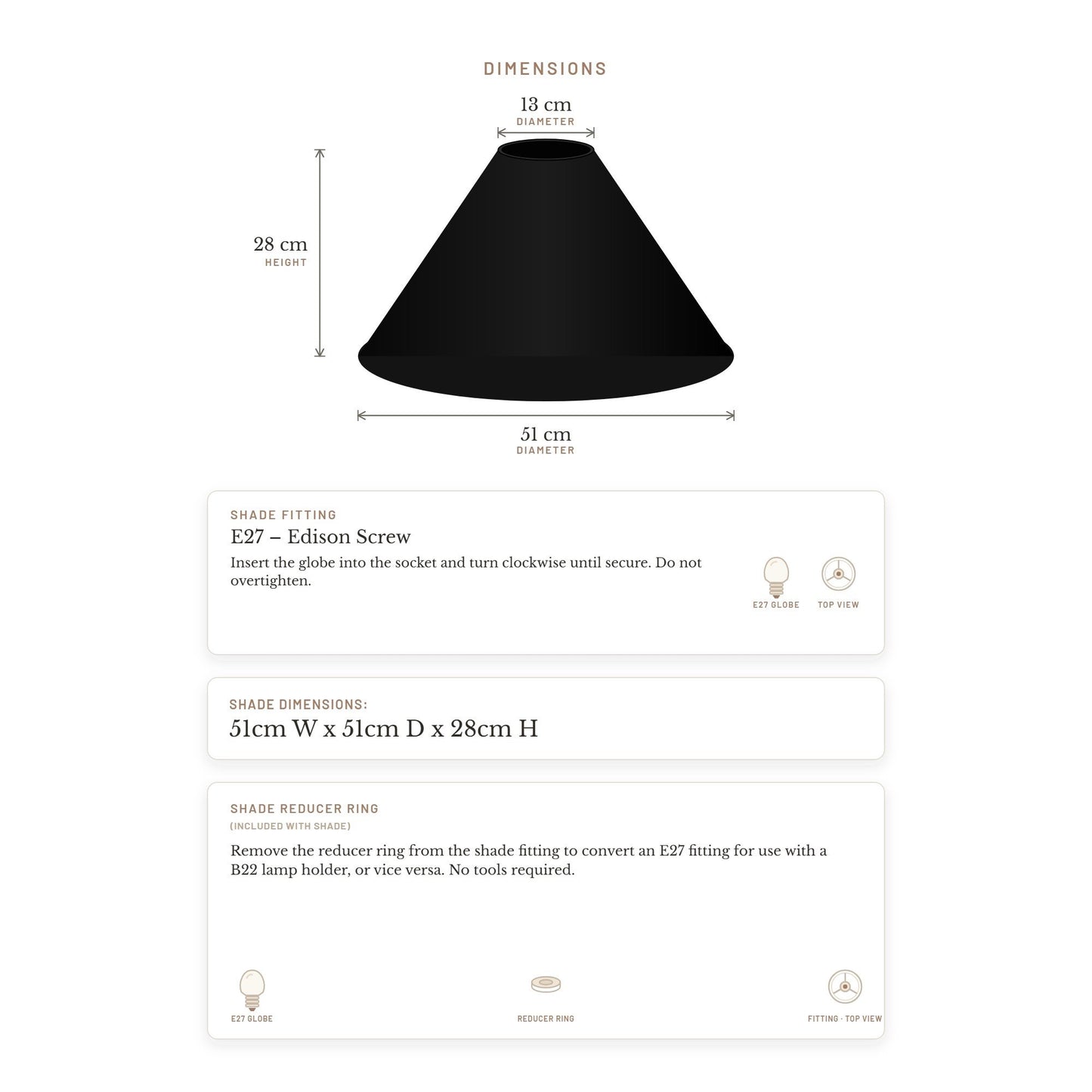 Messina Empire Shade - Large Black