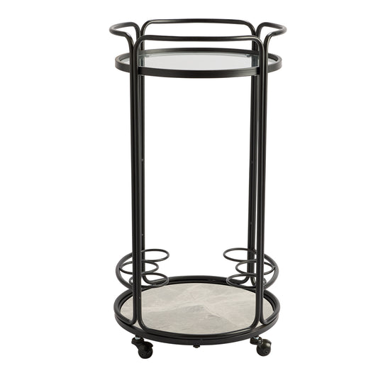 Wentworth Round Bar Cart - Black