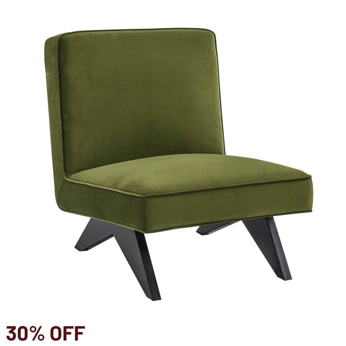 Martyn Slipper Chair - Olive Velvet
