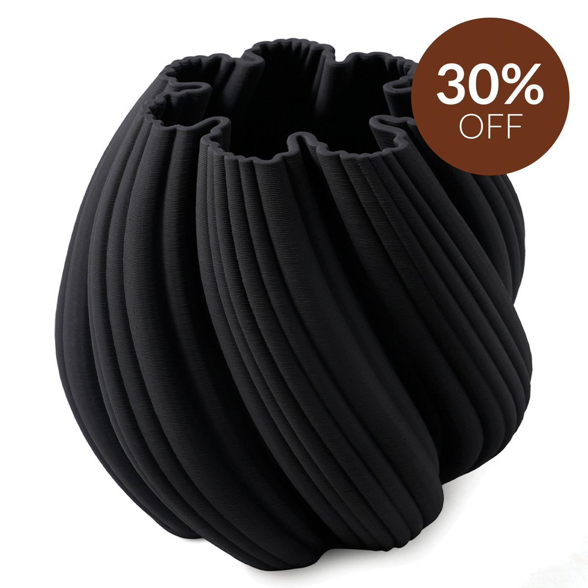 Grace Porcelain Decorative Vase - Large Black
