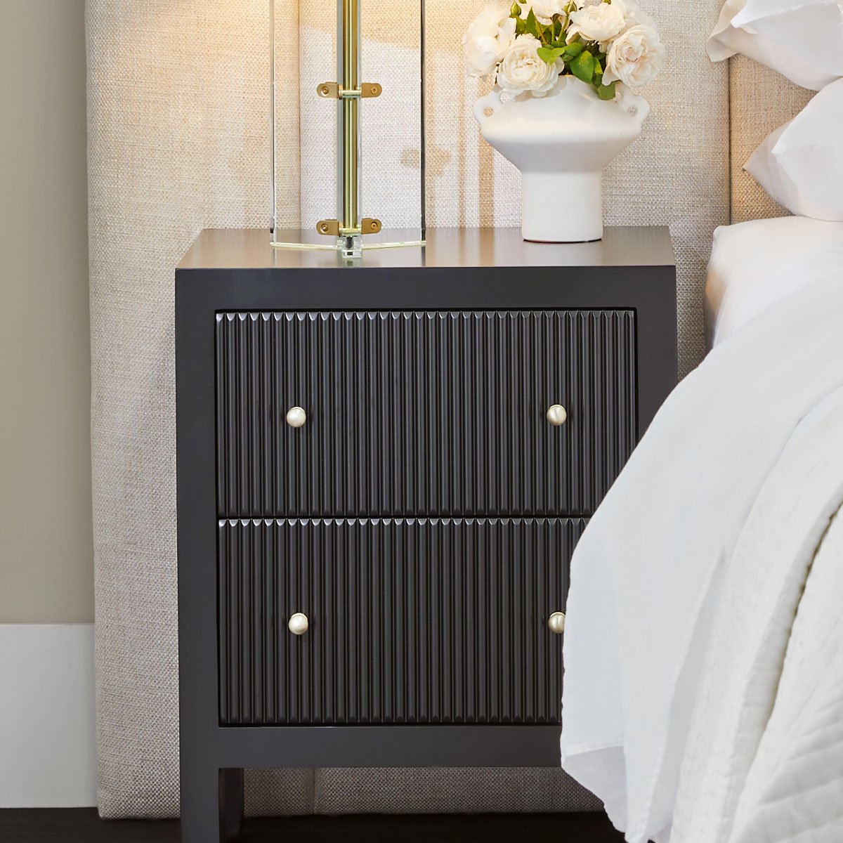Ariana 50x65cm Bedside Table - Black