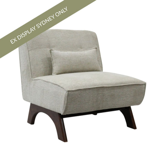 Tresco Slipper Chair - Grey Chenille - OUTLET NSW
