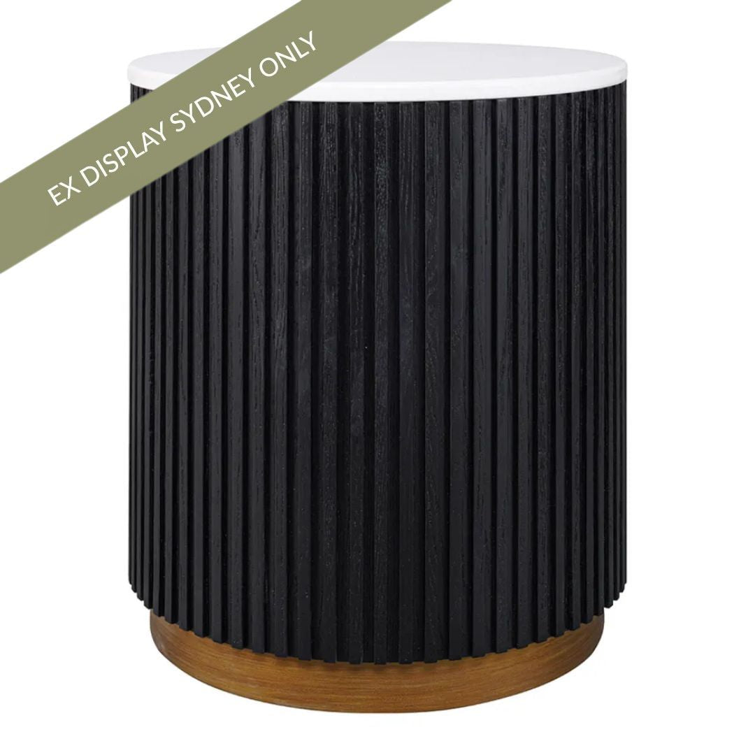 Mason Round Side Table - Black - OUTLET NSW