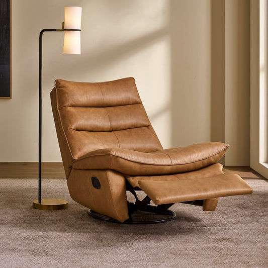 Lusitano Recliner Chair - Light Brown Leather