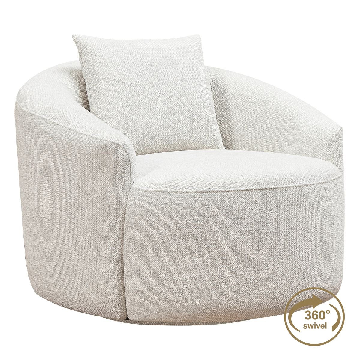 Kira Swivel Arm Chair - Speckle Ecru