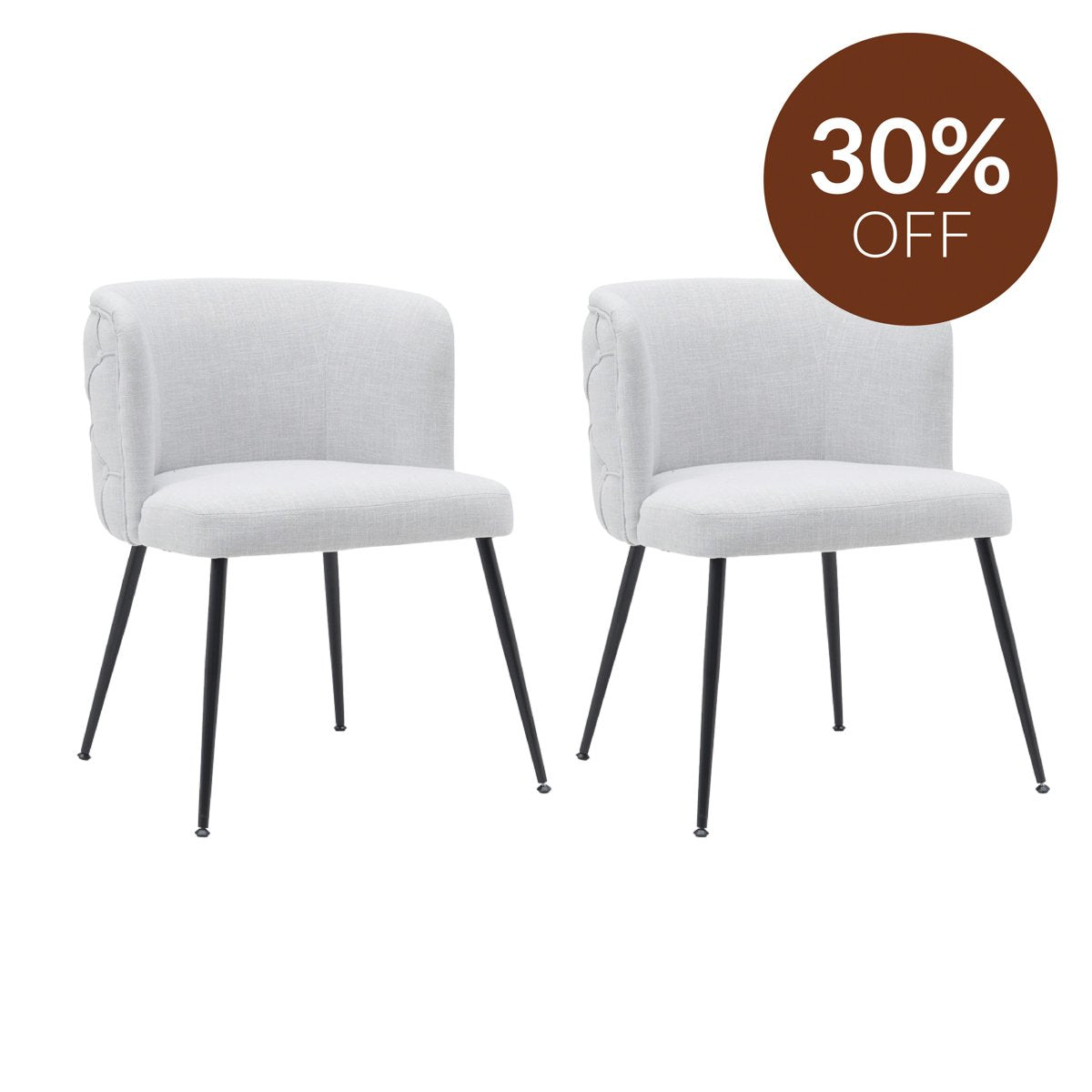 Whitney Dining Chair Set of 2 - Dusk Grey