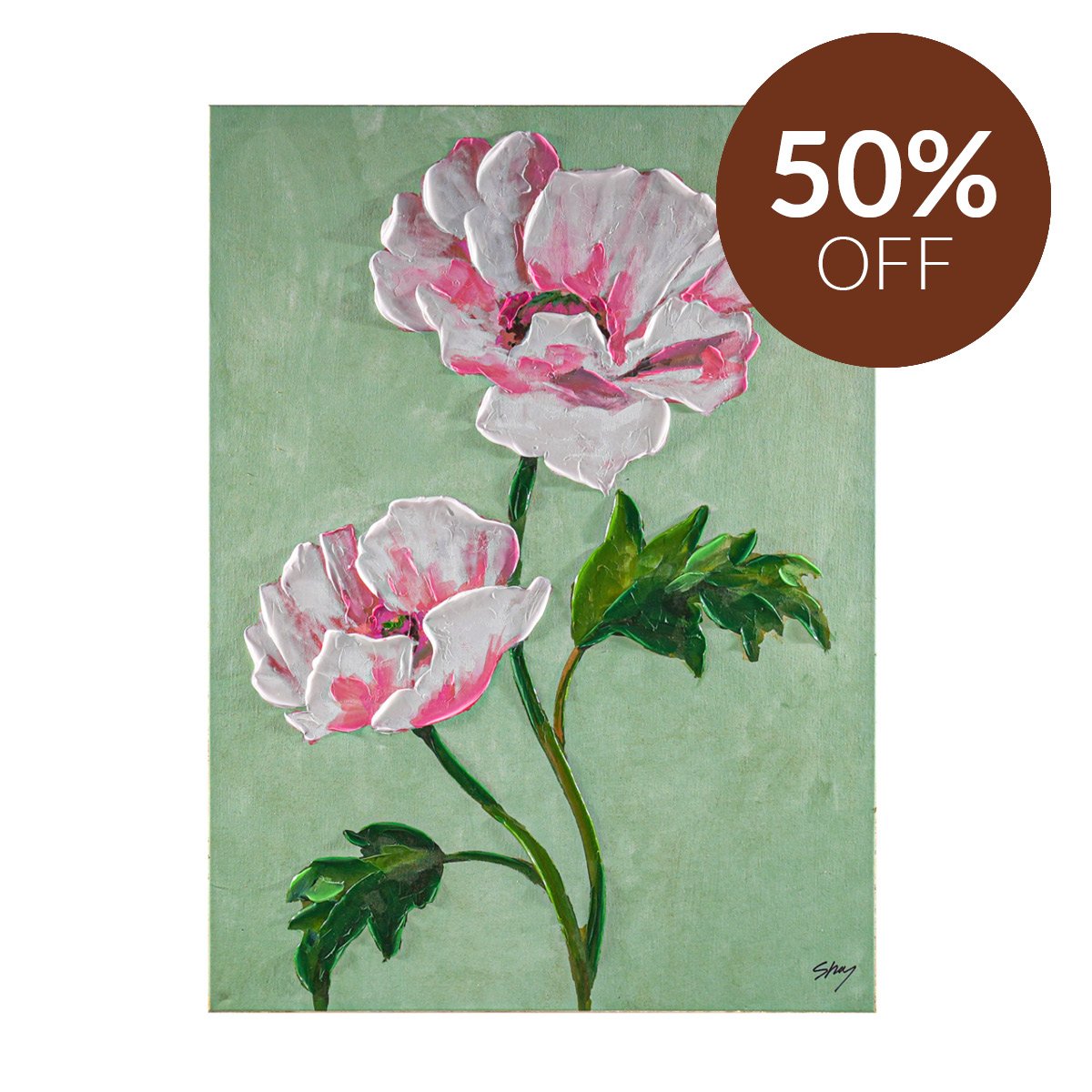 White Poppy Enhanced Canvas Print