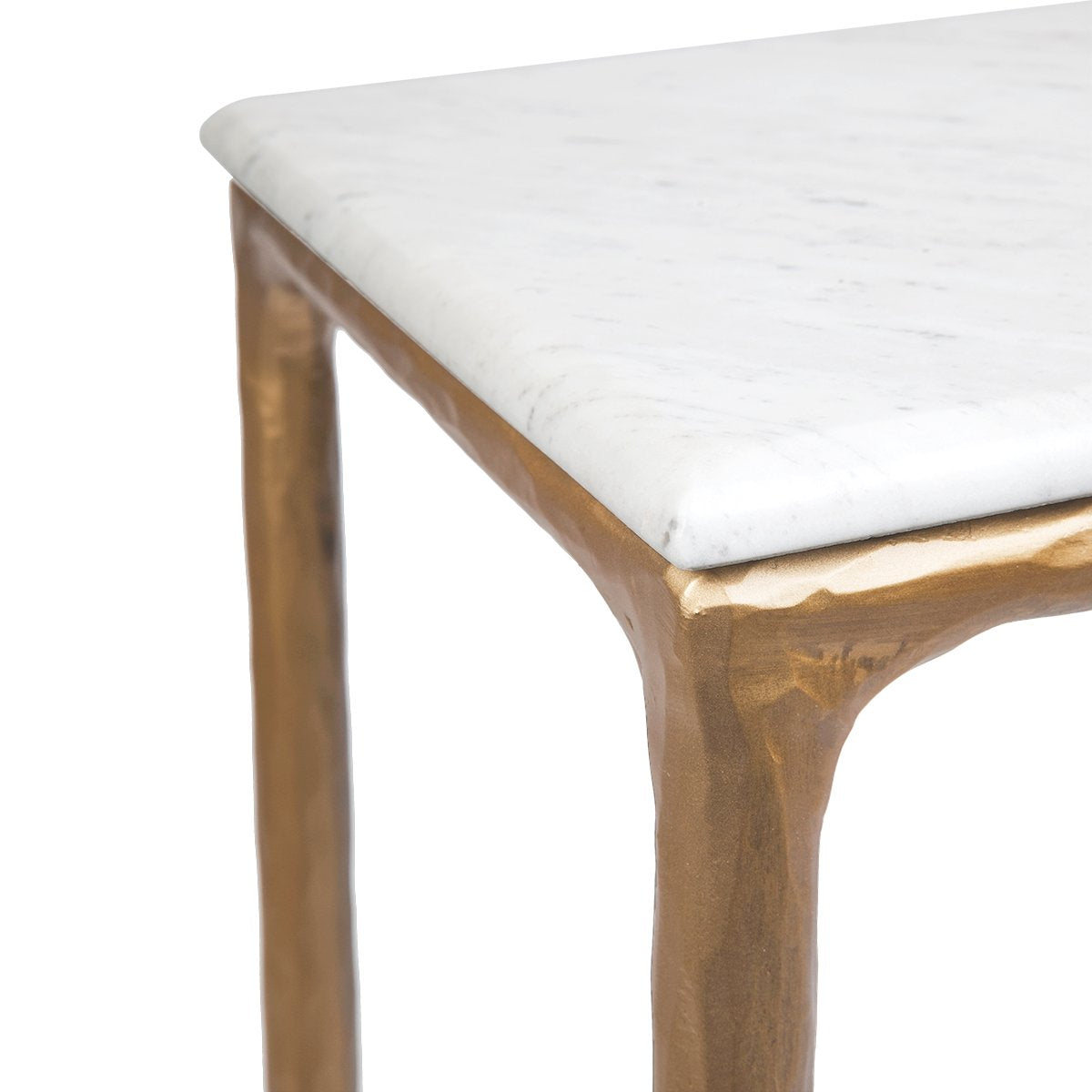 Heston 90cm Marble Console Table - Brass