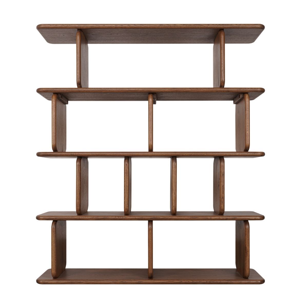 Tudor 140x160cm Oak Shelving Unit - 4 Tier Walnut
