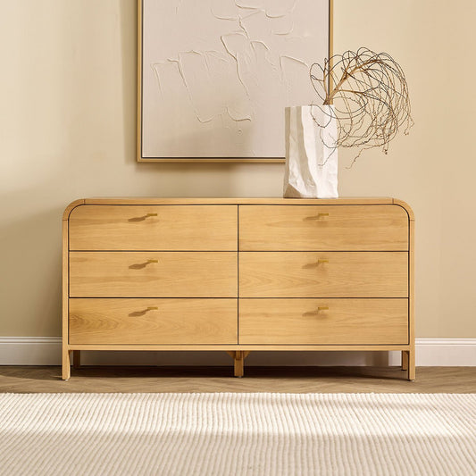 Chisholm 160cm 6 Drawer Chest - Natural Oak **Offline pending re-order