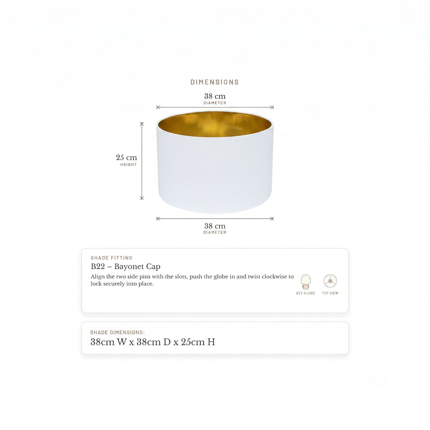 Paola Table Drum Shade - White – view 5