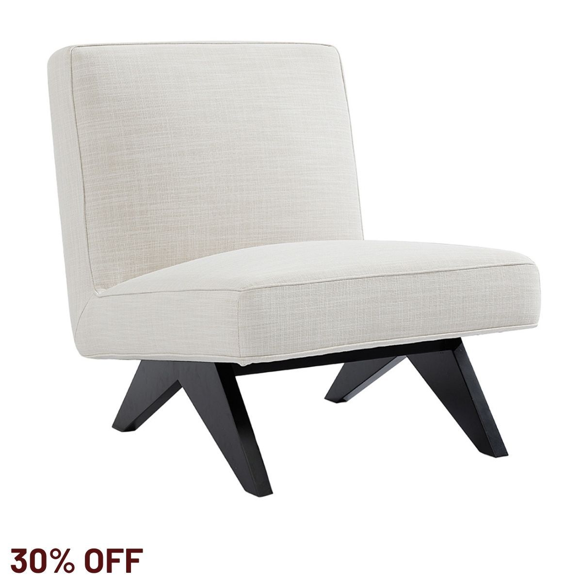 Martyn Slipper Chair - Off White Linen