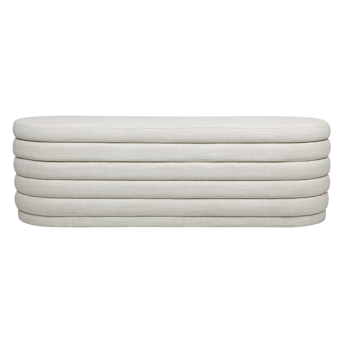 Demi Storage Bench Ottoman - Off White Linen