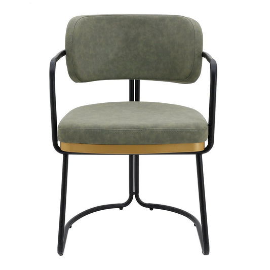 Charly Dining Chair – Olive Green Vegan Leather