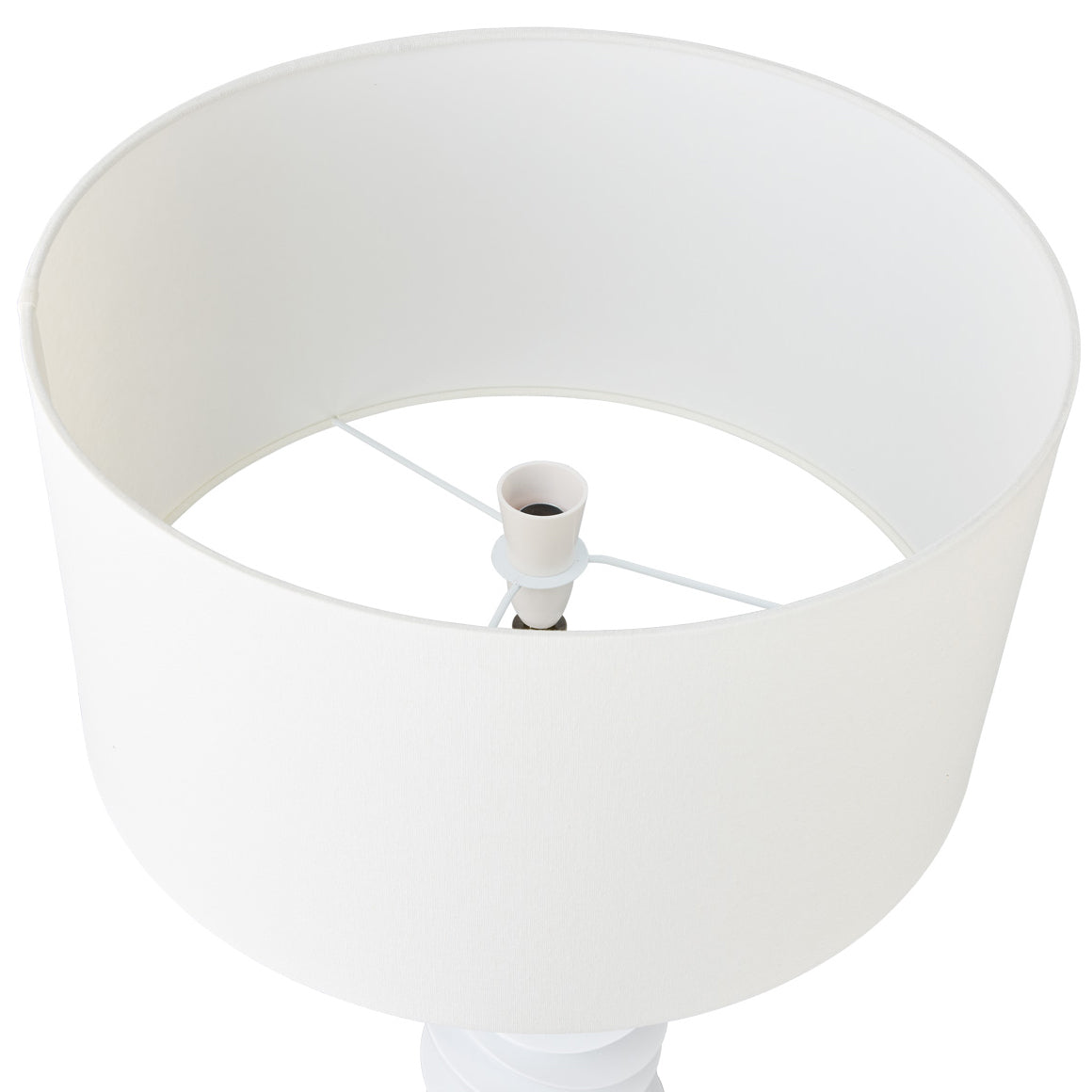Mendoza Table Lamp - White w Off White Shade