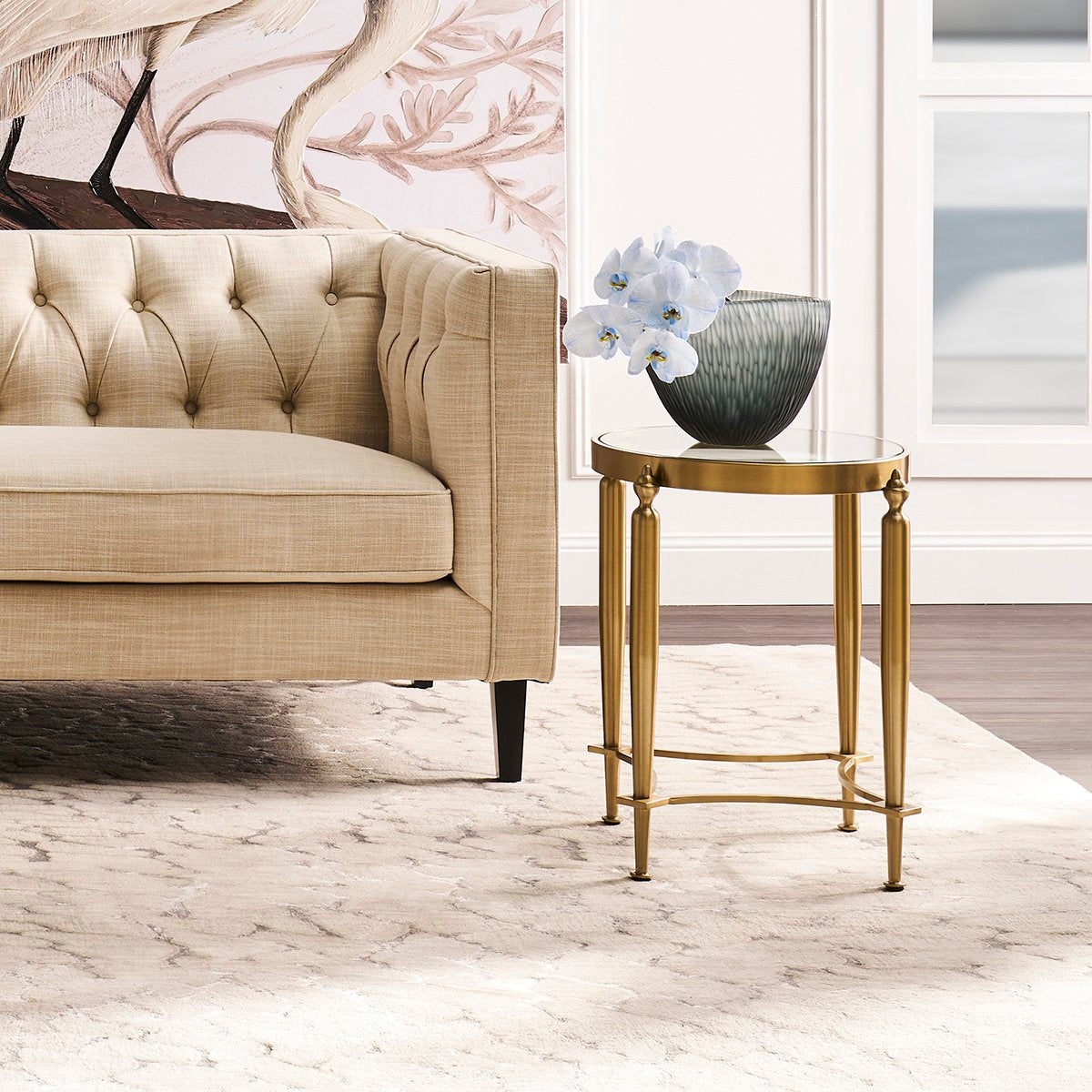 Jak Glass Side Table - Gold