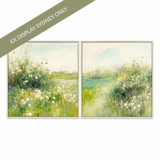 Wild Flowers Set of Two Canvas Paintings - OUTLET NSW