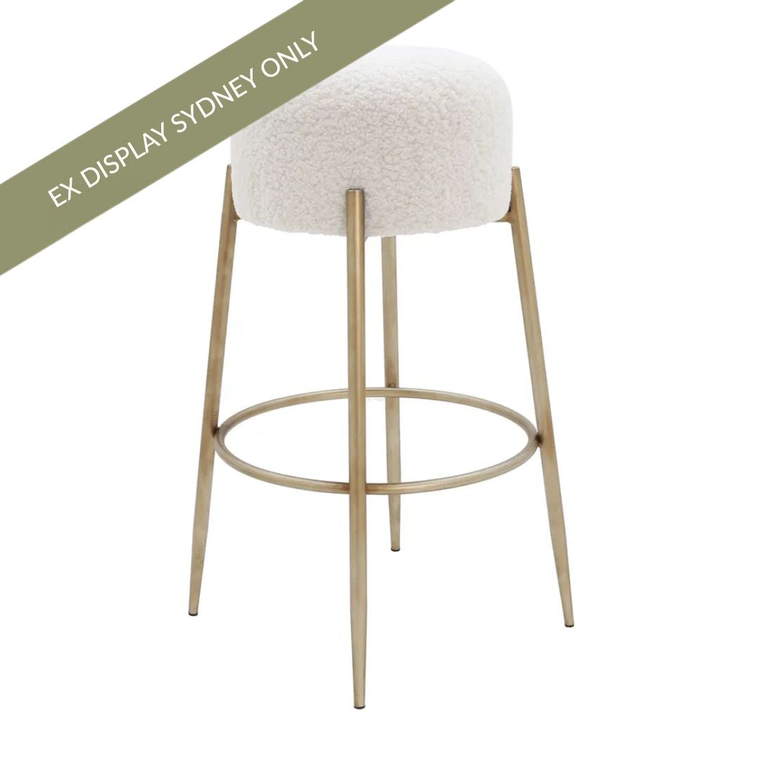 Nino Kitchen Stool - White Boucle - OUTLET NSW