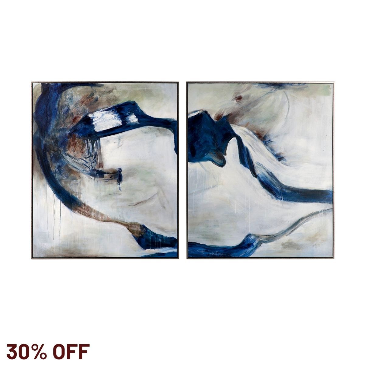 Midnight Summer Set of Two Oil On Canvas Painting