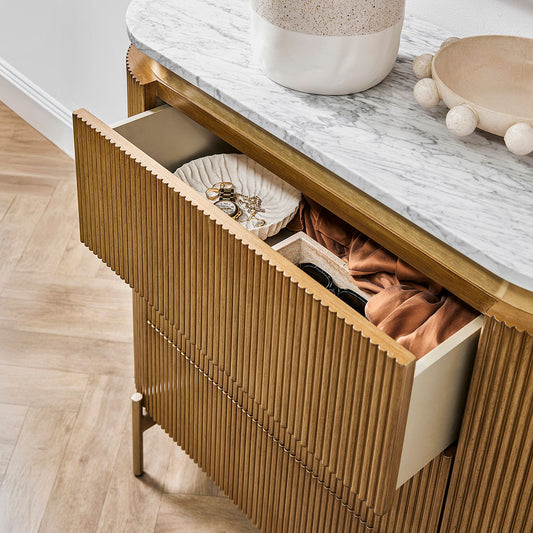 Demarco 98cm 3 Drawer Chest - Antique Gold