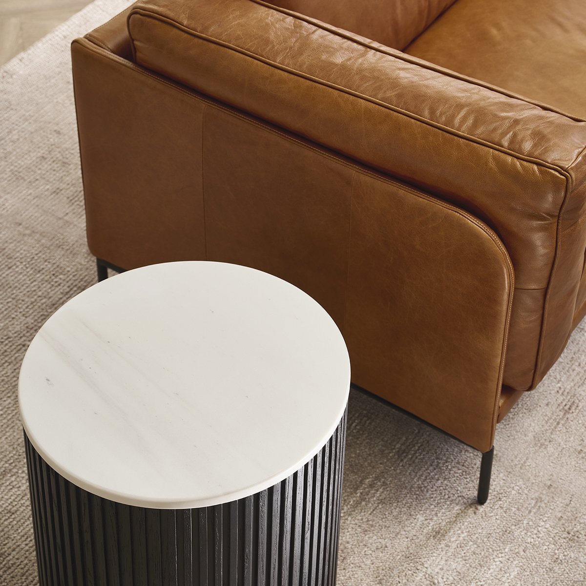 Keaton 2.5 Seater Sofa - Light Brown Leather