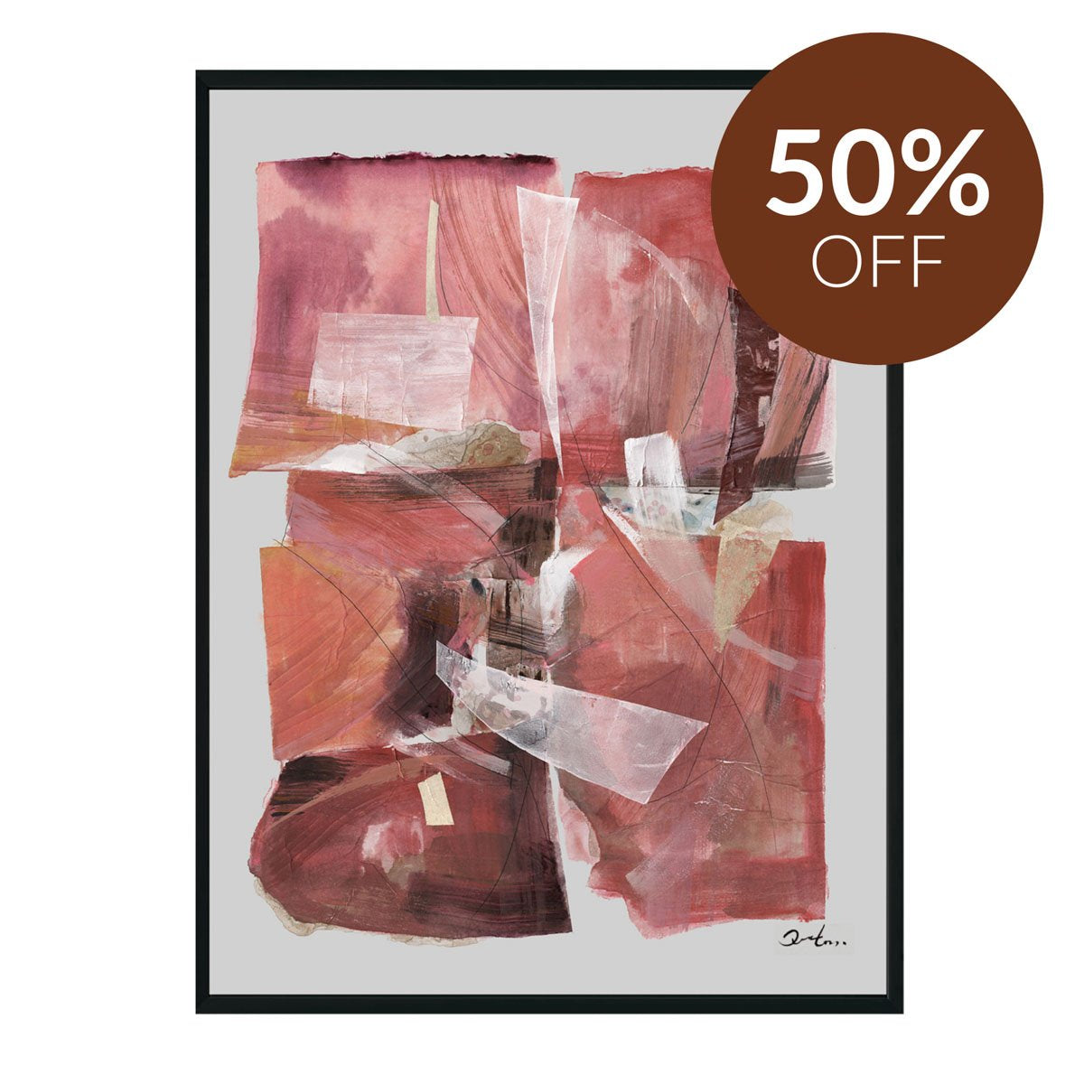 Ruby Abstract Canvas Painting