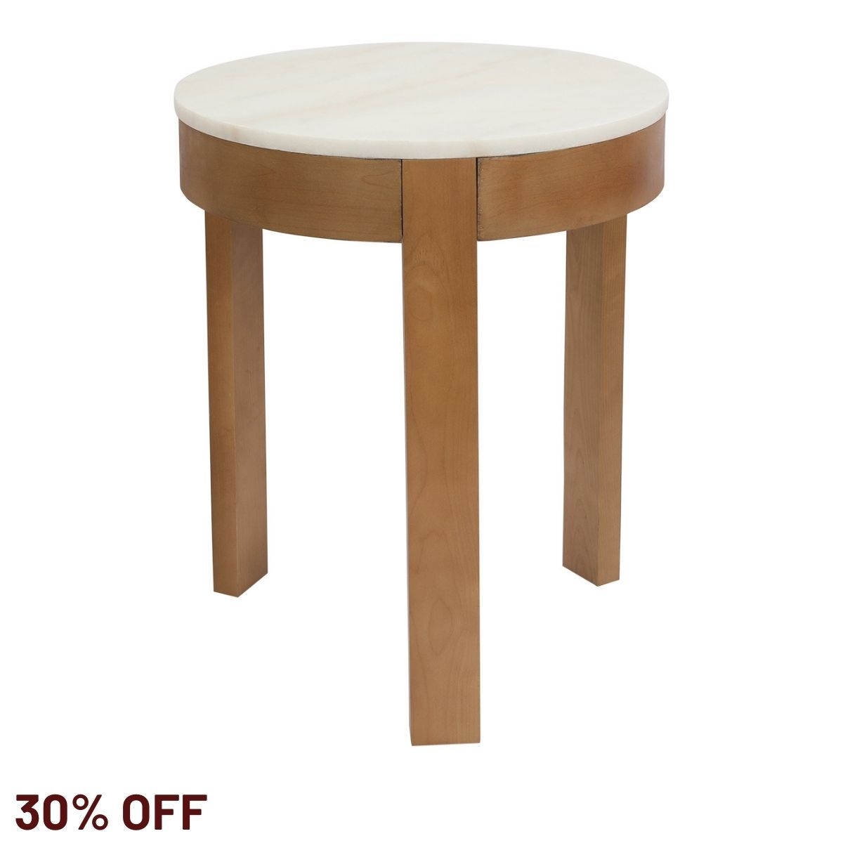 Oliver Marble Side Table - Large Oak