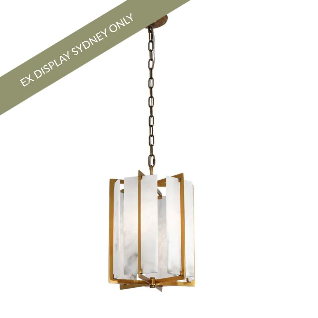 Palermo Alabaster Pendant - Antique Brass – view 3