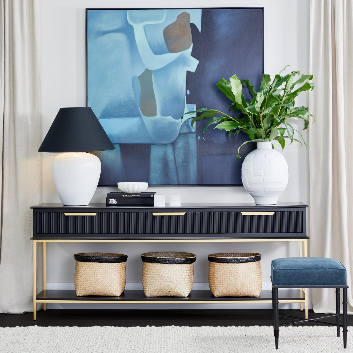 Aimee 200cm Console Table - Black
