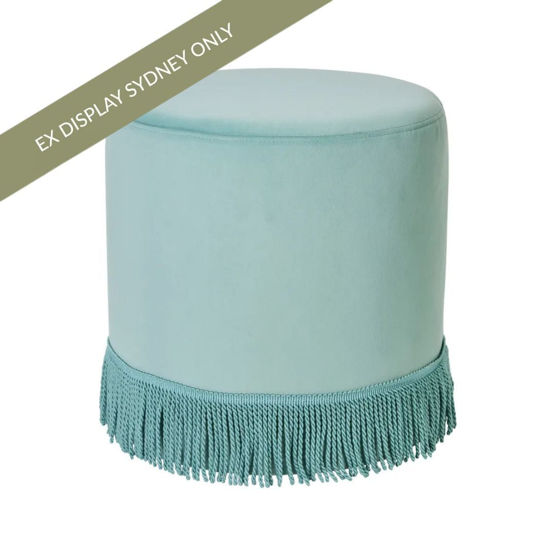 Nemi Stool - Duck Egg Blue Velvet - OUTLET NSW