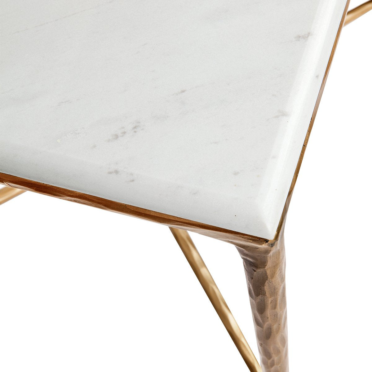 Heston Marble Square Side Table - Brass