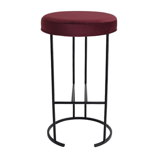 Blackley Black Iron Kitchen Stool - Mulberry Velvet