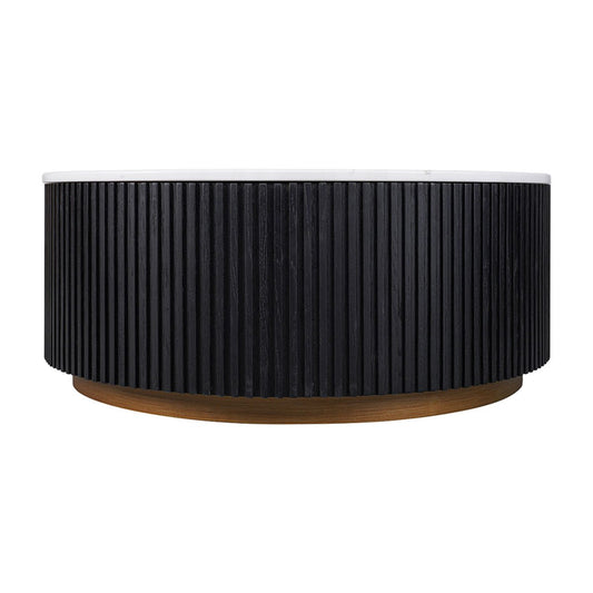 Mason Round Coffee Table - Medium Black