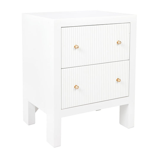 Ariana Bedside Table - Small White Set of 2