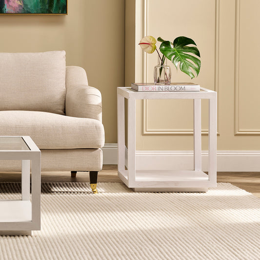 Sadie Oak Square Side Table - Large White