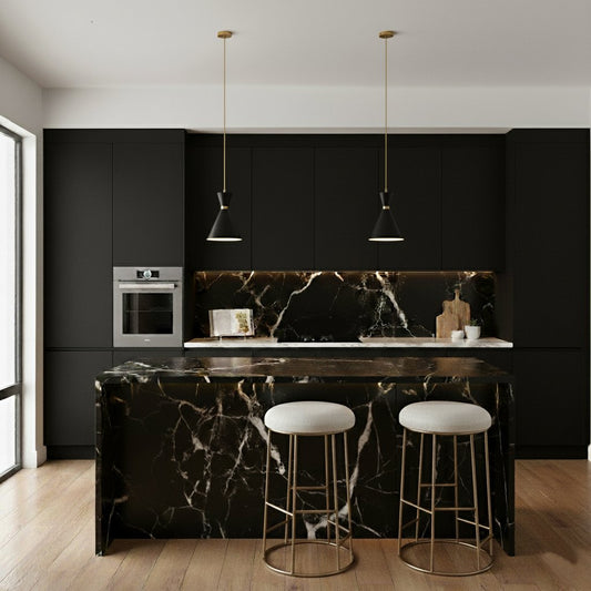 Oslo Pendant - Black w Brass