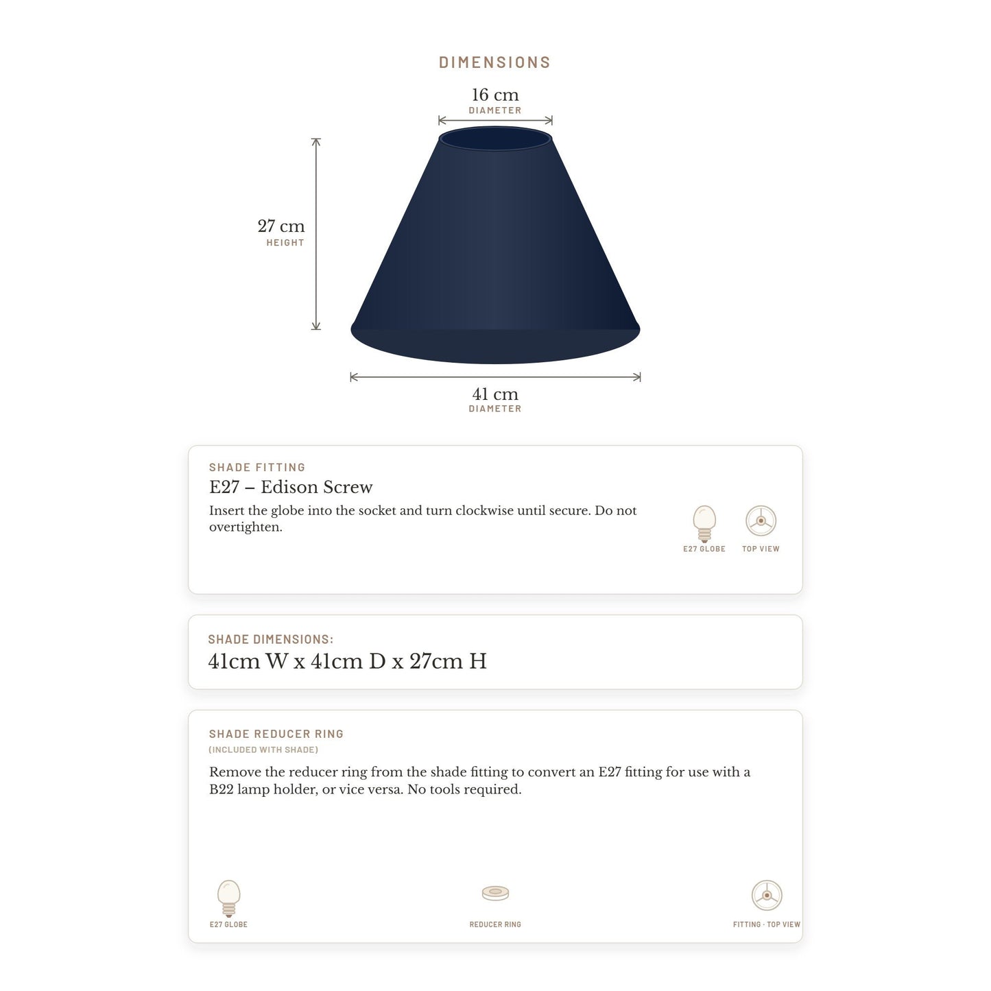 Messina Empire Shade - Medium Navy - Bulk Buy Qty 5 – view 6